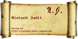 Nietsch Judit névjegykártya